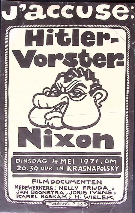 Poster over bijeenkomst bij het Krasnapolsky in Amsterdam, Verzamelen, Posters, Nieuw, Overige onderwerpen, Met lijst, Verzenden