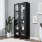 vidaXL Vitrinekast 82,5x30,5x185,5 cm bewerkt hout zwart, Verzenden, Nieuw