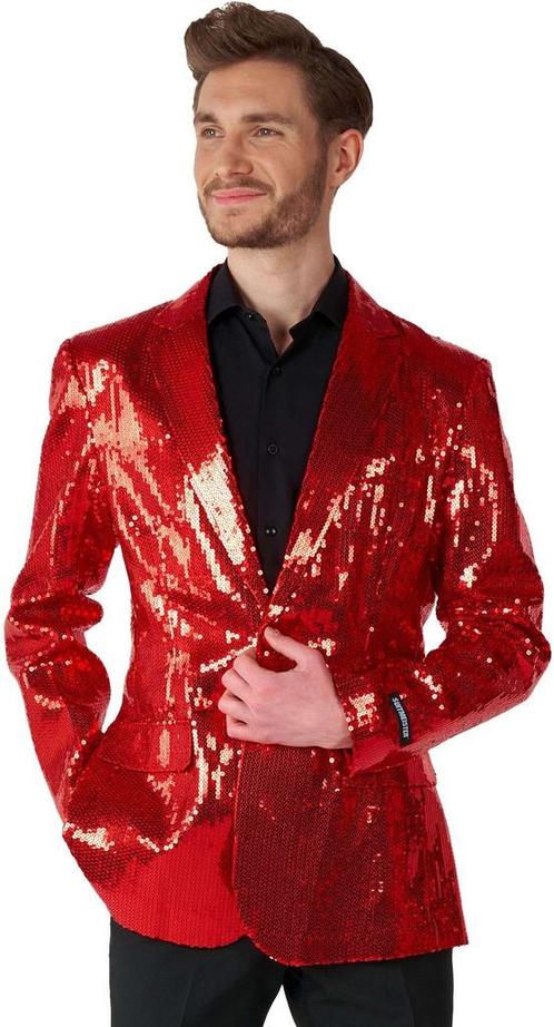 Paillet Rood Blazer Heren Suitmeister, Kleding | Heren, Carnavalskleding en Feestkleding, Nieuw, Verzenden