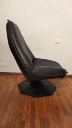 Fauteuil - Staal, Kalfsleer - Leren fauteuil, jaren zeventig