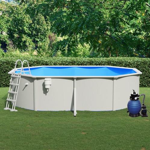 vidaXL Zwembad met zandfilterpomp en ladder 490x360x120 cm, Tuin en Terras, Zwembaden, Nieuw, Verzenden