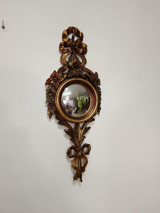 Spiegel- Antieke wandspiegel - 82 cm - Houtpasta, hars, Antiek en Kunst, Curiosa en Brocante