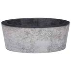 vidaXL Gootsteen Ø40x15 cm marmer zwart, Doe-het-zelf en Bouw, Verzenden, Nieuw