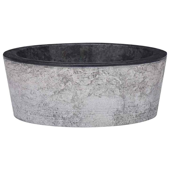 vidaXL Gootsteen Ø40x15 cm marmer zwart, Doe-het-zelf en Bouw, Sanitair, Nieuw, Verzenden