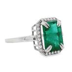 Ring Platina - 3.81ct. tw. Smaragd - Diamant - IGI - Smaragd, Nieuw