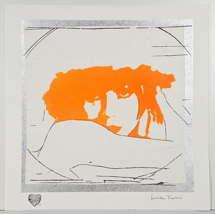 Giosetta Fioroni (1932) - Doppio liberty Arancio, Antiquités & Art, Antiquités | Autres Antiquités