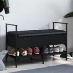 vidaXL Schoenenbank 85,5x42x57,5 cm bewerkt hout zwart, Verzenden, Nieuw