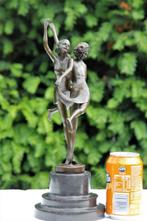 sculptuur, dancing sisters - 36 cm - brons marmer