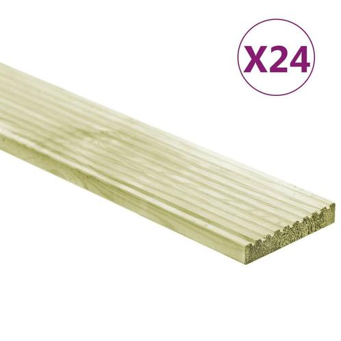vidaXL Terrasplanken 24 st 3,48 m² 1 m massief grenenhout, Doe-het-zelf en Bouw, Vloerdelen en Plavuizen, Nieuw, Verzenden
