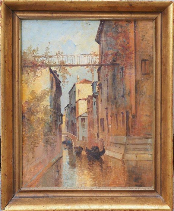 Maestro veneziano (secondo quarto X - Scorcio veneziano -, Antiek en Kunst, Kunst | Schilderijen | Klassiek