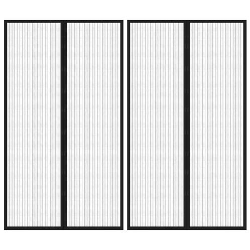 vidaXL Insectendeurgordijnen 2 st magnetisch 200x80 cm zwart, Doe-het-zelf en Bouw, Deuren en Vliegenramen, Nieuw, Verzenden