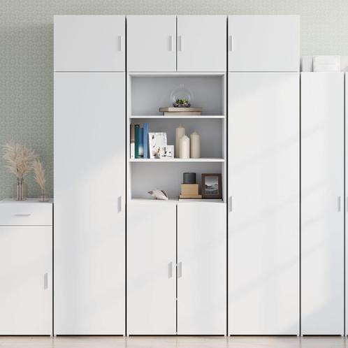 vidaXL Opbergkast 70x42,5x225 cm bewerkt hout wit, Huis en Inrichting, Kasten | Dressoirs, Nieuw, Verzenden