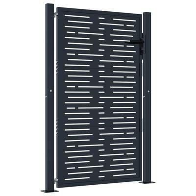 Poort Vierkant Staal Antraciet - OP = OP - Tuinpoort Koopje, Tuin en Terras, Tuinhekken en Hekwerk, Met poort, Nieuw, IJzer, Tuinhek
