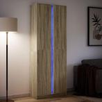 vidaXL Hoge kast met LED 74x32,5x200 cm bewerkt hout sonoma, Huis en Inrichting, Kasten | Dressoirs, Verzenden, Nieuw