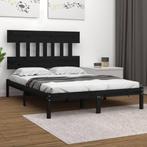 vidaXL Bedframe massief hout zwart 200x200 cm, Huis en Inrichting, Slaapkamer | Bedden, Verzenden, Nieuw