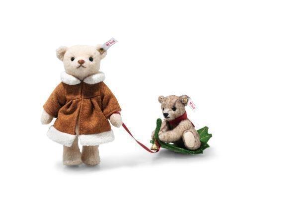 Steiff: Mamma Teddybveer met kind op de Holly Express -, Antiek en Kunst, Antiek | Speelgoed