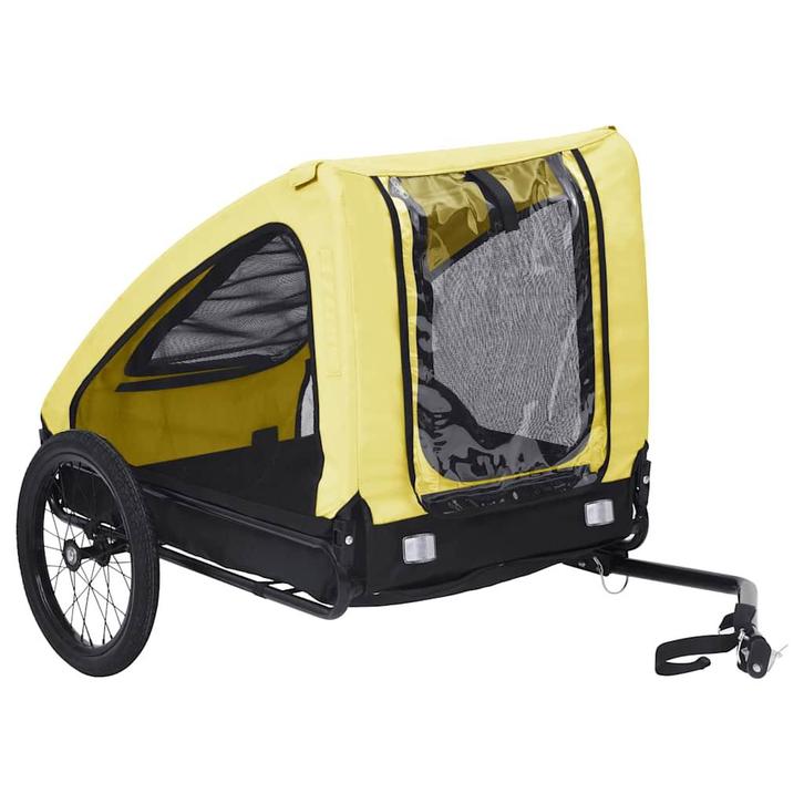 vidaXL Hondenfietstrailer geel en zwart, Dieren en Toebehoren, Overige Dieren-accessoires, Nieuw, Verzenden