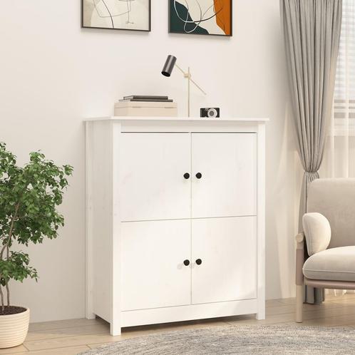 vidaXL Dressoir 83x41,5x100 cm massief grenenhout wit, Huis en Inrichting, Kasten | Dressoirs, Nieuw, Verzenden
