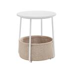 Nachtkastje met Mand - Wit/Beige | Tweede Kansje | OP=OP, Huis en Inrichting, Verzenden, Nieuw