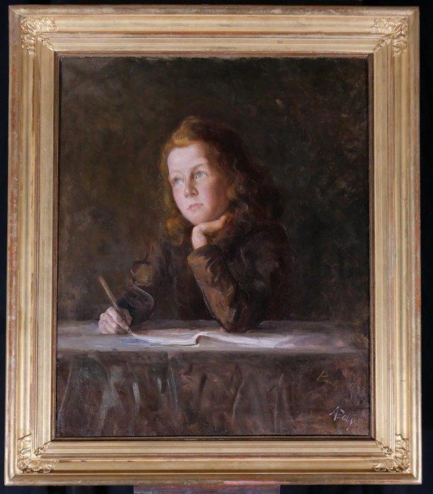 Alice Bailly (1872-1938) - Portrait of a young girl dreaming, Antiek en Kunst, Kunst | Schilderijen | Klassiek