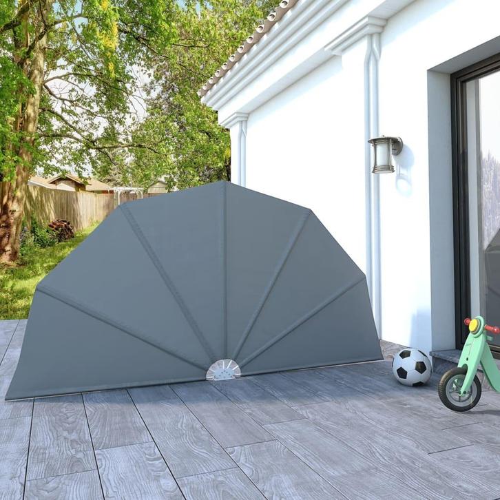 vidaXL Terrasscherm inklapbaar 160 cm grijs, Tuin en Terras, Parasols, Nieuw, Verzenden