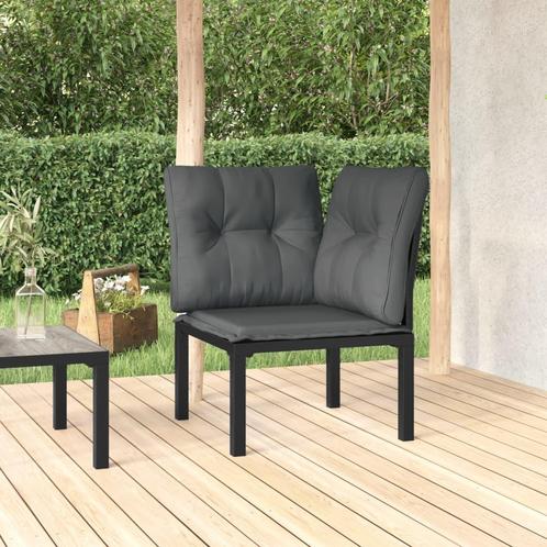 vidaXL Chaise dangle de jardin avec coussins noir/gris, Jardin & Terrasse, Ensembles de jardin, Neuf, Envoi