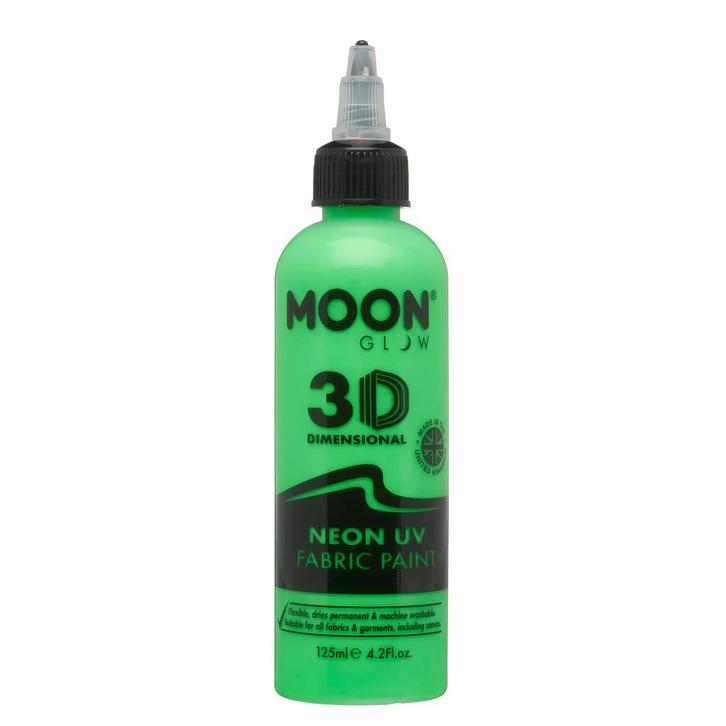 Moon Glow Neon UV Fabric Paint 125ml Intense Green 125ml, Hobby en Vrije tijd, Feestartikelen, Nieuw, Verzenden