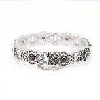 Zonder minimumprijs - Armband Zilver - Granaat, Handtassen en Accessoires, Armbanden, Nieuw