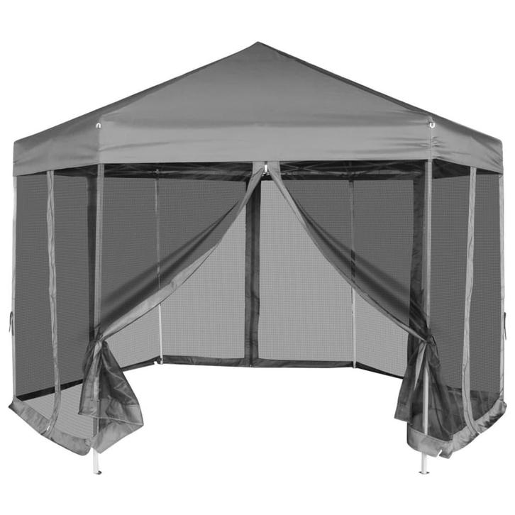 vidaXL Partytent pop-up zeshoekig met 6 zijwanden 3,6x3,1 m, Tuin en Terras, Partytenten, Nieuw, Verzenden