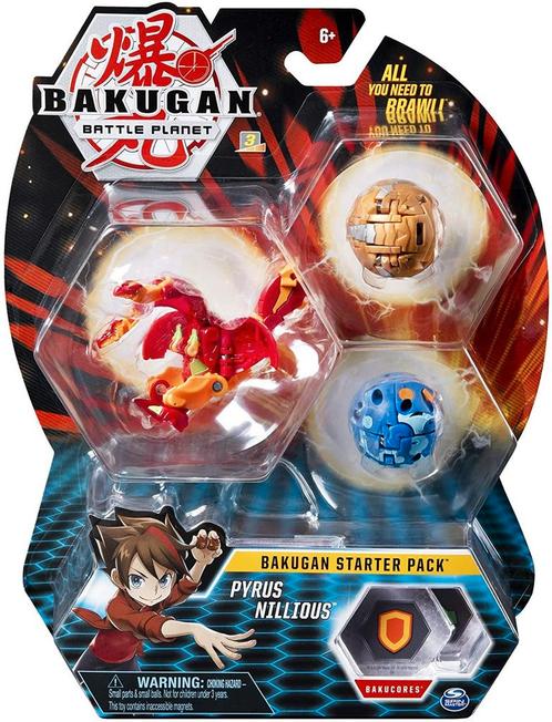 Bakugan - Starter Pack met 3 Bakugan - Pyrus Nillious, Kinderen en Baby's, Speelgoed | Actiefiguren, Verzenden