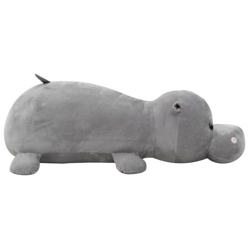 vidaXL Knuffel nijlpaard pluche grijs, Kinderen en Baby's, Speelgoed | Knuffels en Pluche, Nieuw, Verzenden