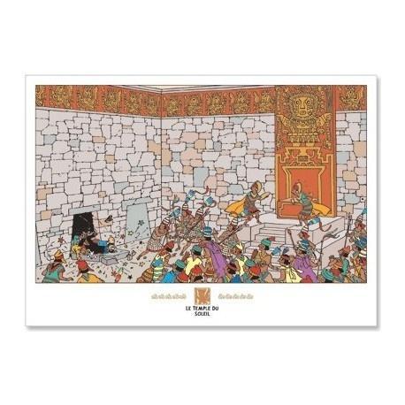 Kuifje Tempel Poster 50 x 70 cm, Collections, Personnages de BD, Enlèvement ou Envoi