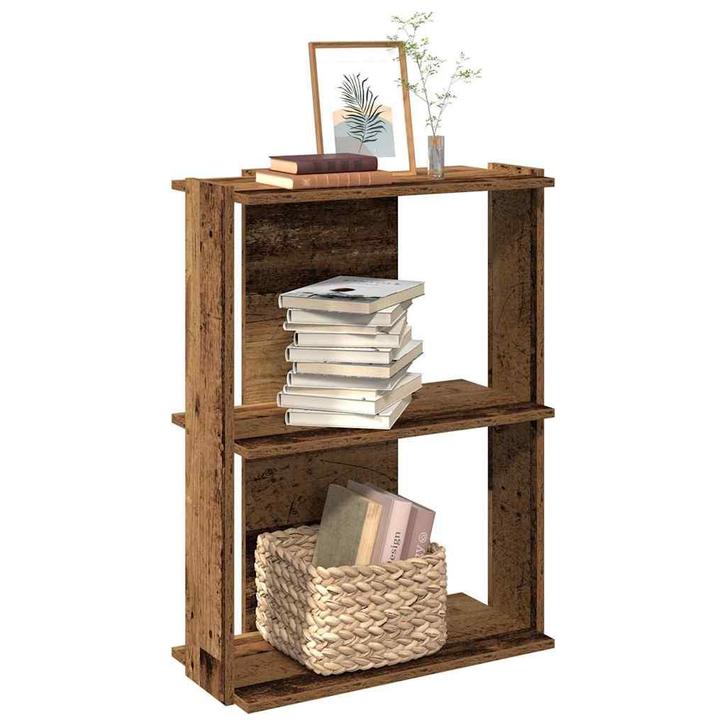 vidaXL Boekenkast 3-laags 60x30x80 cm bewerkt hout oud, Huis en Inrichting, Kasten | Boekenkasten, Nieuw, Verzenden