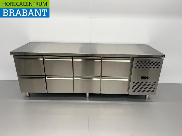 Acier inoxydable HCB Établi réfrigéré 8 tiroirs 223 cm 230V, Articles professionnels, Horeca | Équipement de cuisine, Envoi