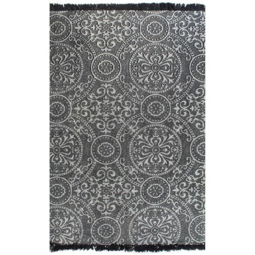 vidaXL Tapis Kilim Coton 120 x 180 cm avec motif Gris, Maison & Meubles, Ameublement | Tapis & Moquettes, Neuf, Envoi