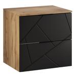 Wastafelkast Manello 60 x 46 x 58 cm – Eiken met Mat Zwart, Huis en Inrichting, Badkamer | Badkamermeubels, Verzenden, Nieuw