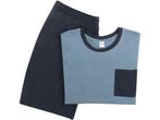 Milanoro - Katoenen zomerpyjama voor heren - Blauw - XL, Verzenden, Nieuw