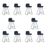 Set van 10 Leren barkrukken Candy laag - Hermes Kobalt, Ophalen of Verzenden