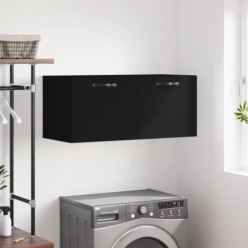 vidaXL Wandkast 80x36,5x35 cm bewerkt hout zwart, Huis en Inrichting, Kasten | Overige, Nieuw, Verzenden