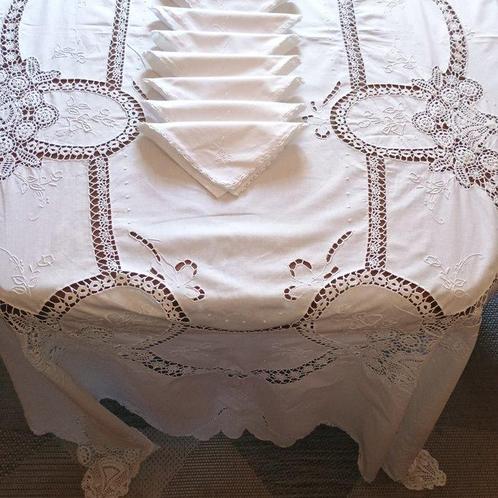 Tafelkleed (13) - 250 cm - 164 cm - Tafelkleed en servetten, Antiek en Kunst, Antiek | Tapijten, Tafelkleden en Textiel