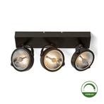 LED Opbouw spot Drie Dubbel Dimbaar Zwart Incl. LED Dim to, Huis en Inrichting, Lampen | Spots, Nieuw, Modern, Verzenden