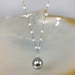 Halsketting Zilver Parel - Parel - Tahiti & Akoya Ø13,8x14mm, Nieuw