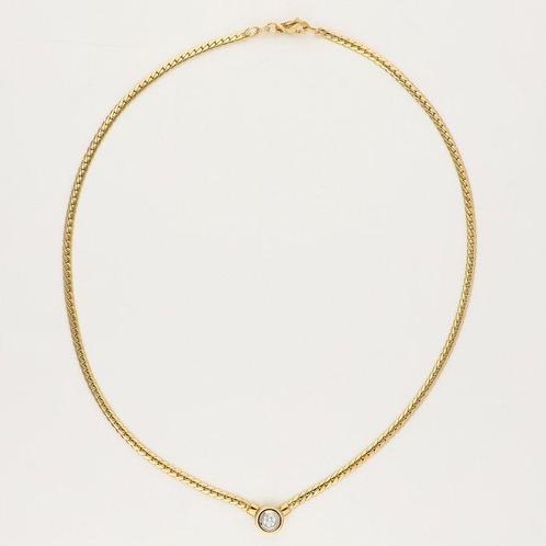 Halsketting - 18 karaat Geel goud Diamant (Natuurlijk), Handtassen en Accessoires, Kettingen
