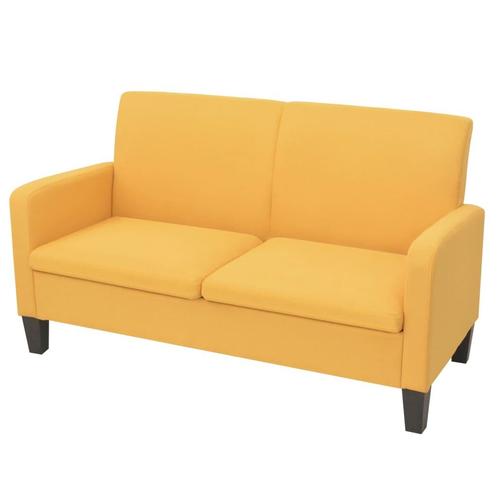 vidaXL Tweezitsbank 135x65x76 cm geel, Huis en Inrichting, Zetels | Zetels, Nieuw, Verzenden