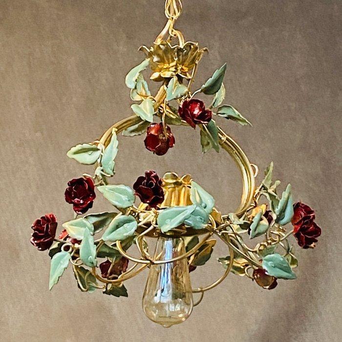 Plafondlamp - IJzer, getrommeld schilderij uit de vroege, Antiek en Kunst, Kunst | Designobjecten