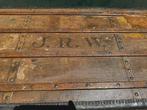 Salontafel - Hout, leer en stof. - Koffietafel - vintage