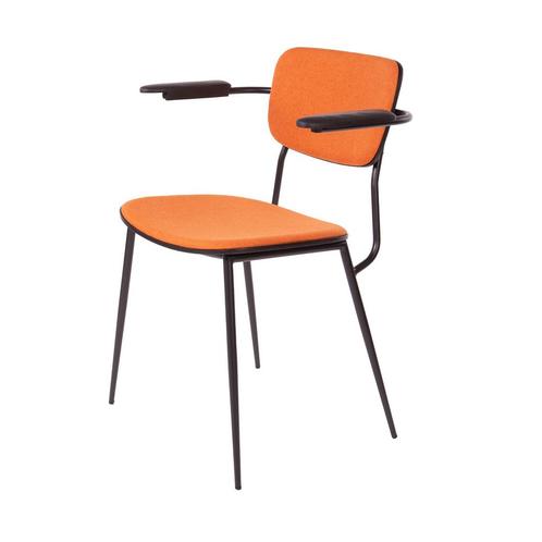 Eetkamerstoel College stapelbare stoel oranje, Huis en Inrichting, Stoelen, Nieuw, Verzenden