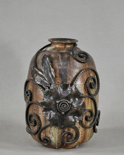 Roger Guérin & Fernand Carion - Vase art déco belge - grès, Antiquités & Art, Antiquités | Verre & Cristal