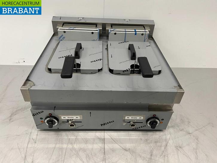 RVS Dubbele Friteuse Frituur 2 x 10 liter 400V Horeca, Zakelijke goederen, Horeca | Keukenapparatuur, Ophalen of Verzenden