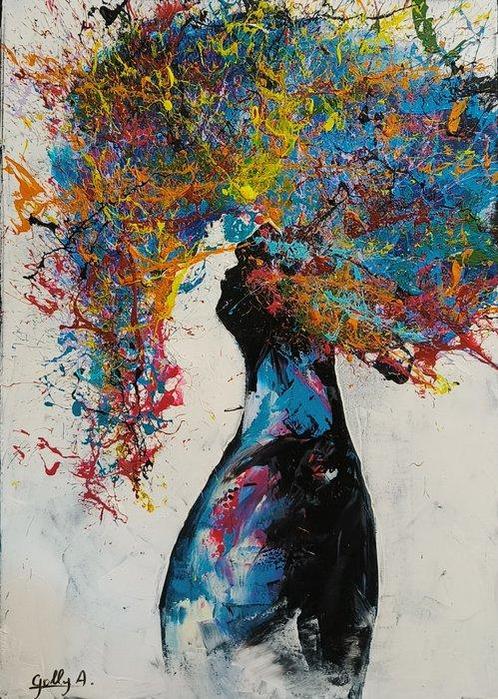 Adam Golly - Wave, Antiek en Kunst, Kunst | Schilderijen | Modern